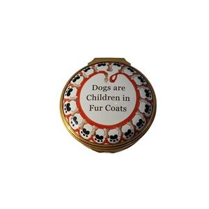 Scully & Scully Halcyon Days enamel trinket box - Dogs are children in fur coats